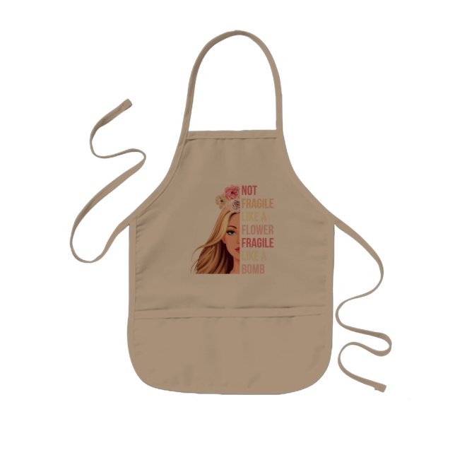 Not Fragile Like a Flower Fragile Like a Bomb RBG Kids Apron (Front)