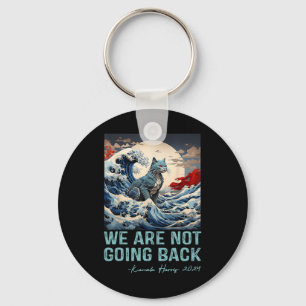Not Going Back Cute Wave Of Blue Cats For Kamala  Key Ring