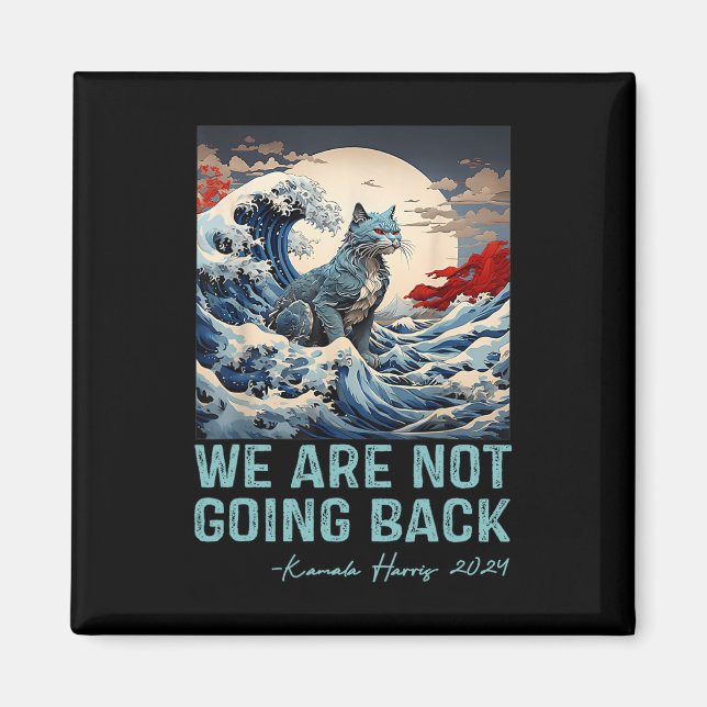Not Going Back Cute Wave Of Blue Cats For Kamala  Magnet (Front)
