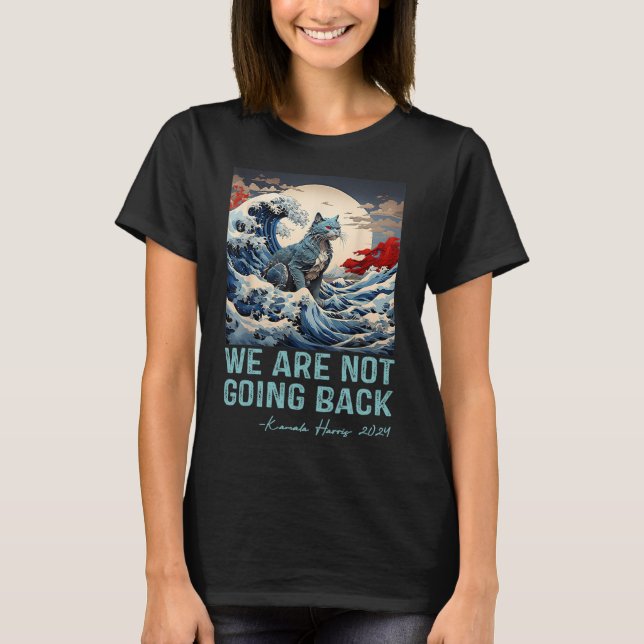 Not Going Back Cute Wave Of Blue Cats For Kamala  T-Shirt (Front)