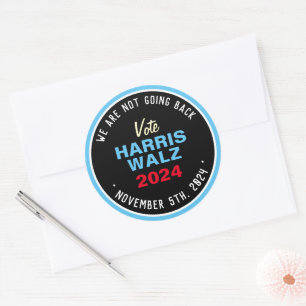 Not Going Back Harris Walz 2024 Classic Round Sticker