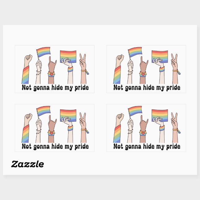 Not gonna hide my pride rectangular sticker (Sheet)