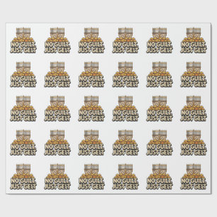 Not Guilt Just Gelt Funny Hanukkah Jewish Jew Wrapping Paper