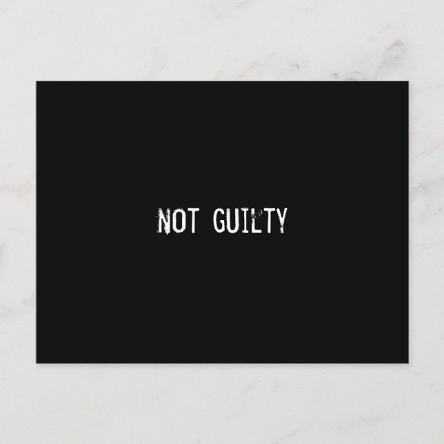 not guilty postcard (Front)