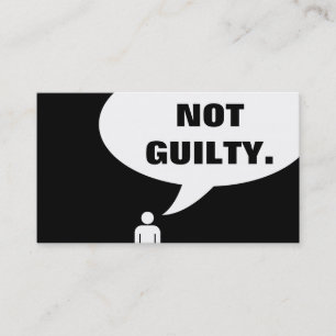 NOT GUILTY. speech bubble Business Card