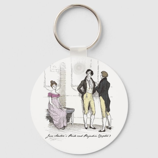 Not Handsome Enough, Jane Austen Pride &amp; Prejudice Key Ring (Front)