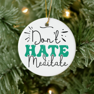 Not Hate Message Design Ceramic Tree Decoration