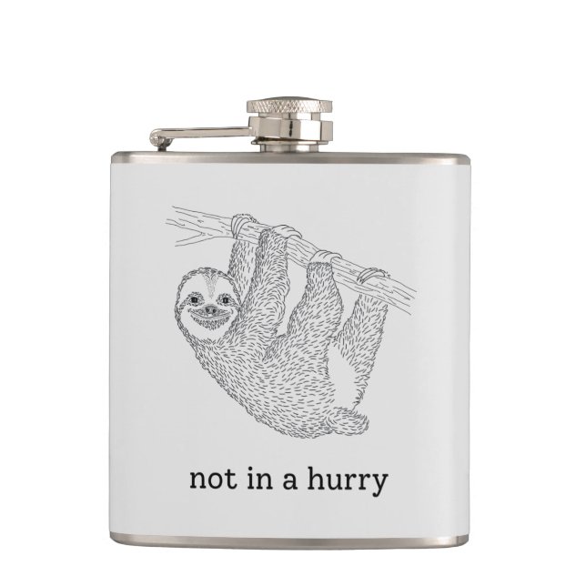 not in a hurry hip flask (Front)