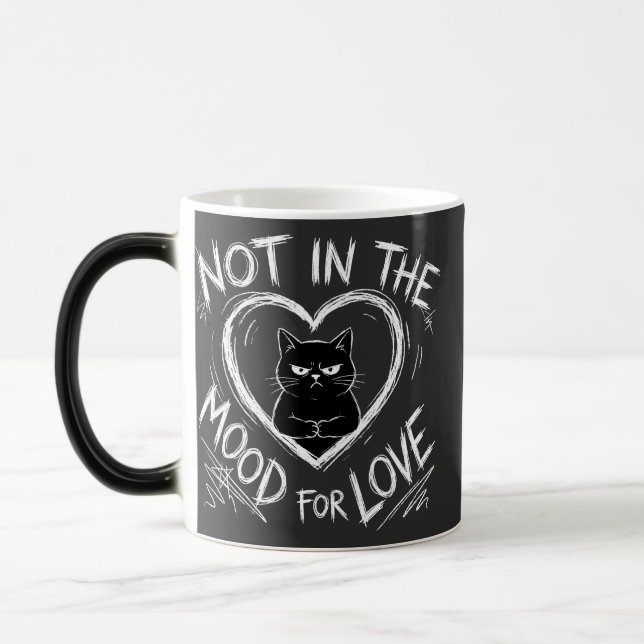Not In The Mood For Love Grumpy Cat Sarcastic Magic Mug (Left)