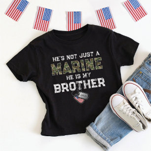 Not Just A Marine He's My Brother Military Dog Tag T-Shirt