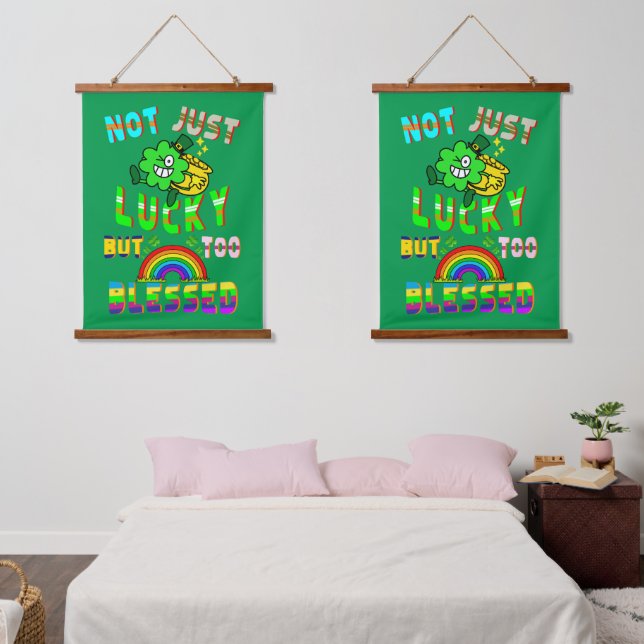 Not Just Lucky But Too Blessed Hanging Tapestry (Bedroom)