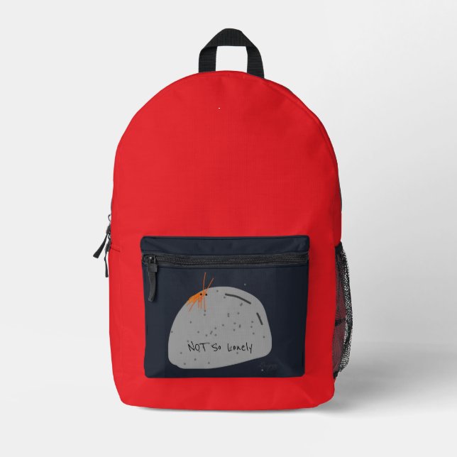 Not Lonely- Funny Character (Red) Printed Backpac Backpack (Front)