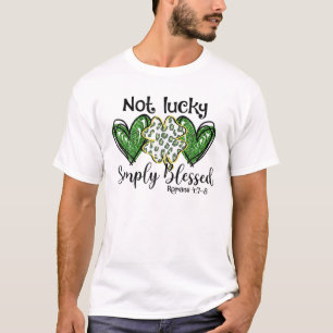 Not Lucky Just Blessed Leopard Shamrock St Patrick T-Shirt