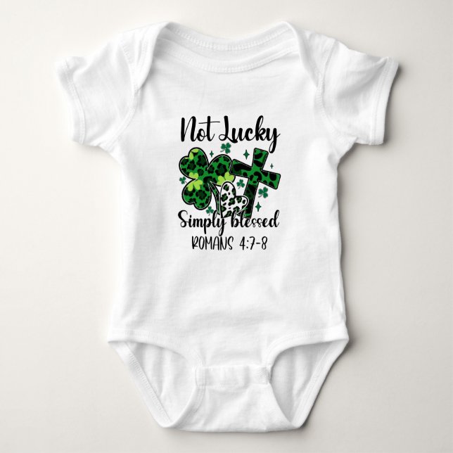 Not Lucky Simply Blessed  Baby Bodysuit (Front)