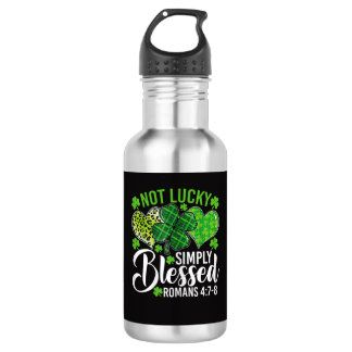Not Lucky Simply Blessed Christian 532 Ml Water Bottle
