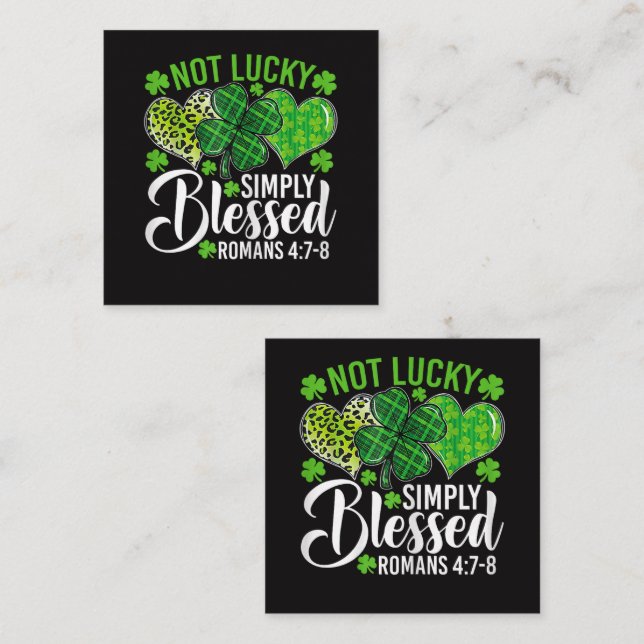 Not Lucky Simply Blessed Christian Enclosure Card (Front/Back)