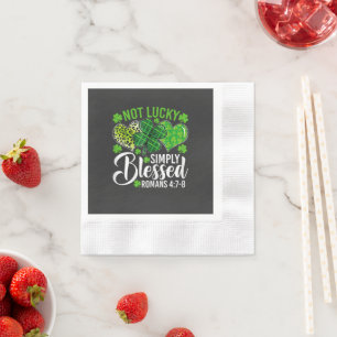 Not Lucky Simply Blessed Christian Napkin
