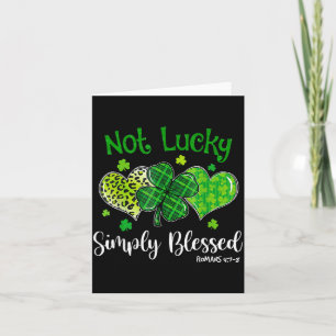 Not Lucky Simply Blessed Christian Shamrock St Card
