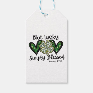 Not Lucky, Simply Blessed Lucky Charm St Patrick Gift Tags