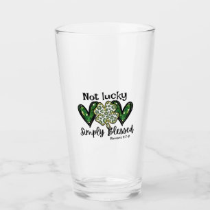 Not Lucky, Simply Blessed Lucky Charm St Patrick  Glass