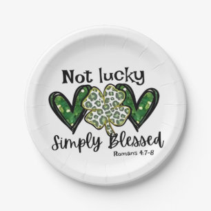 Not Lucky, Simply Blessed Lucky Charm St Patrick Paper Plate