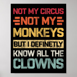Not My Circus Not My Monkeys But I Know All The Cl Poster