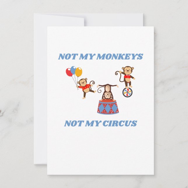 Not My Circus - Not My Monkeys Holiday Card (Front)