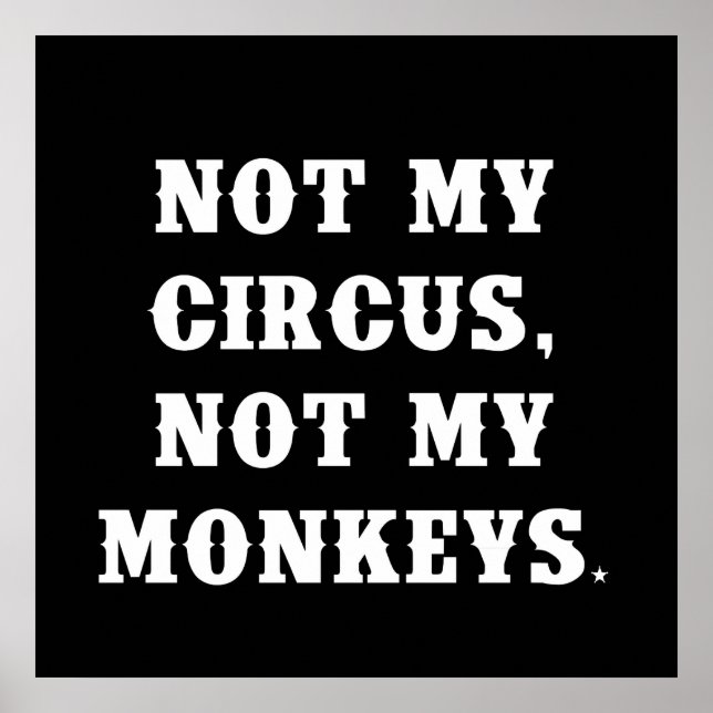Not My Circus, Not My Monkeys Poster (Front)