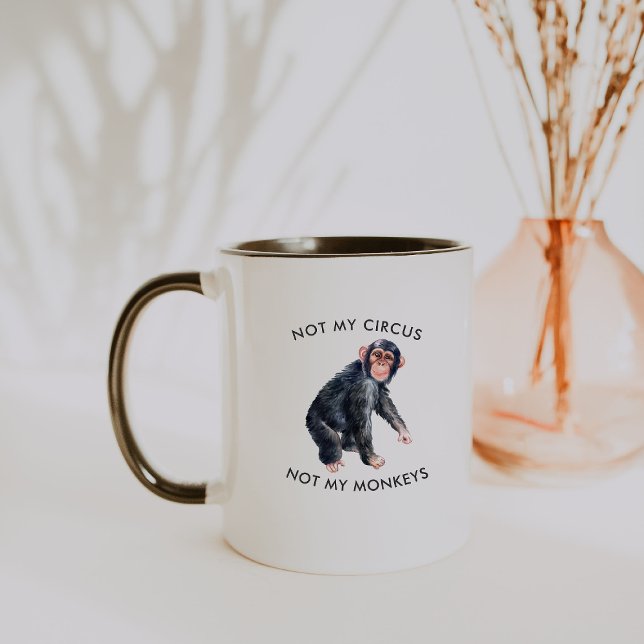 Not my Circus Not My Monkeys | Watercolor Monkey Mug (Creator Uploaded)