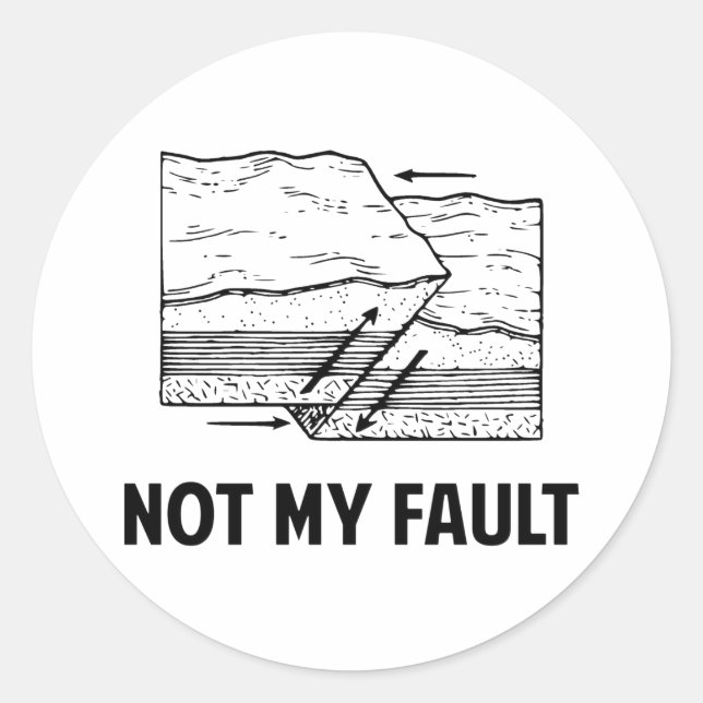 Not My Fault Classic Round Sticker (Front)