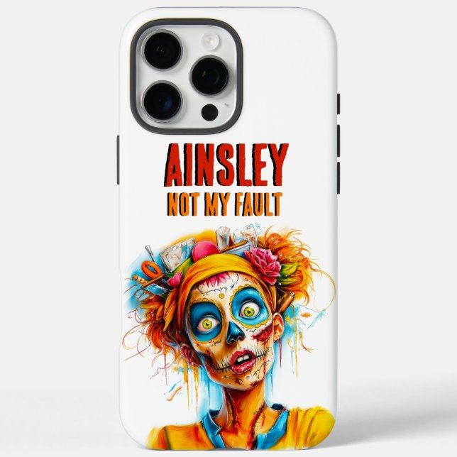 Not My Fault Colourful Zombie Girl Case-Mate iPhone Case (Back)