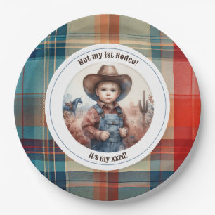 Not My First Rodeo Cowboy Western Birthday Paper Plate