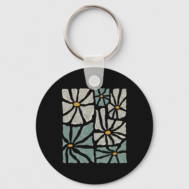 Not My President 2025 Retro Subtle Boho Floral Ant Key Ring (Front)