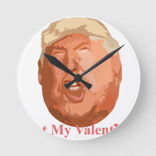 not my valentine round clock