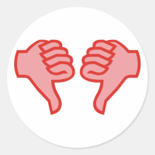 not not OK thumbs down Classic Round Sticker