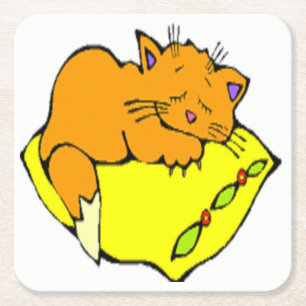 not now....i'm busy sleeping square paper coaster