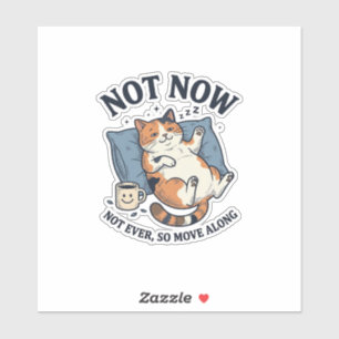 Not Now Lazy Cat Vintage Engraving Funny Cat Desig