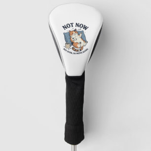 Not Now Lazy Cat Vintage Engraving Funny Cat Desig Golf Head Cover