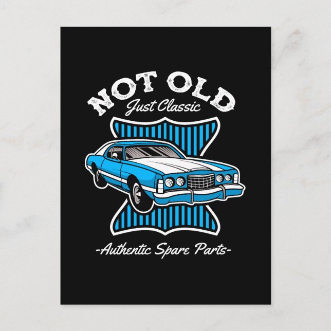 Not Old Just Classic Retro Car Design Postcard (Front)