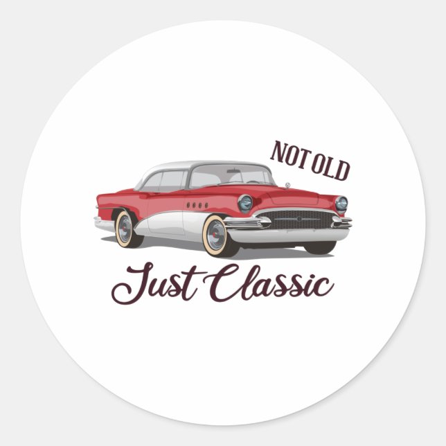Not Old Just Classic Round Sticker (Front)