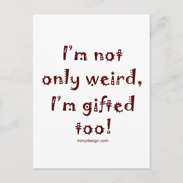 Not Only Weird Postcard (Front)