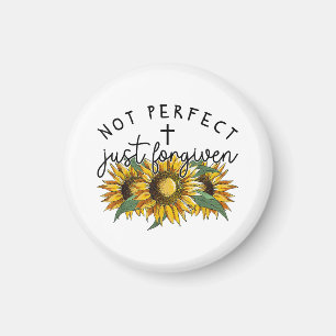 Not Perfect Just Forgiven Sunflower Christian  Magnet