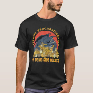 Not Procrastinating Side Quest Dungeon RPG Dice Dr T-Shirt