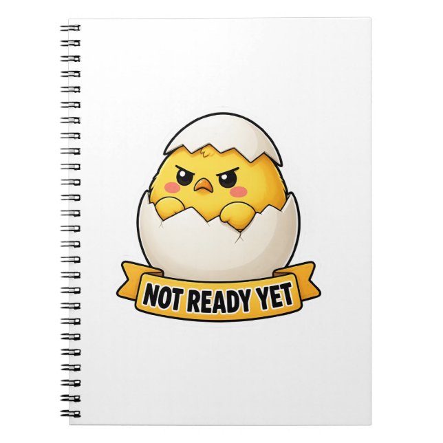 Not Ready Yet Funny Chick Meme Notebook (Front)