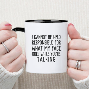 Not Responsible Office Humor Funny & Sarcastic Two-Tone Coffee Mug