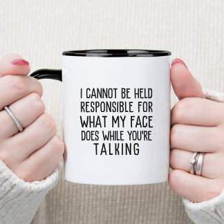 Not Responsible Office Humor Funny & Sarcastic Two-Tone Coffee Mug