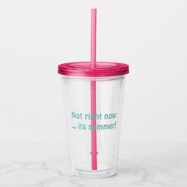 Not Right Now ... Its Summer! Plastic Tumbler Cup (Front)