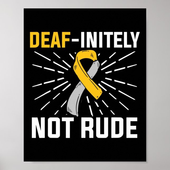 Not Rude. Asl Deaf Sign Language Deaf Awareness  (Front)
