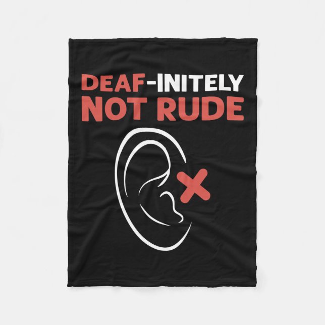 Not Rude. Asl Hand Sign Language Deaf Pride  Fleece Blanket (Front)