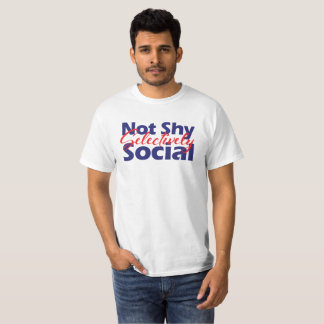 Not Shy Selectively Social Bold Red & Blue Text T-Shirt